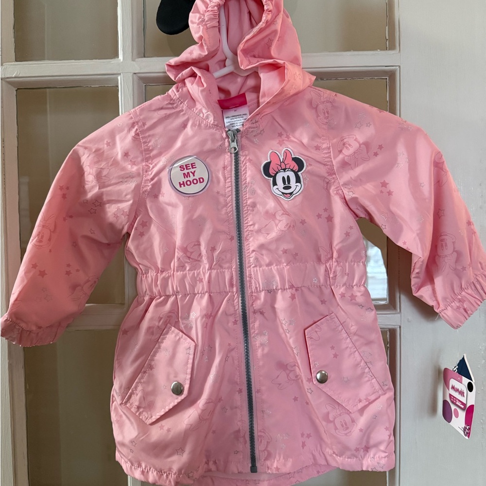 Pink Hooded Jacket with Minnie Mouse